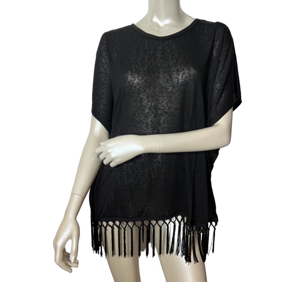 Esperanza New York Black Draped Fringe Top - Picture 10 of 10